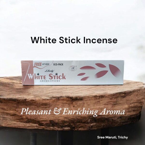 White Stick Agarbathi – Natural incense sticks with a long-lasting and soothing fragrance for pooja and relaxation.
