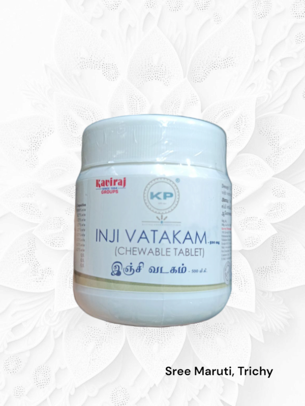 Inji Vatagam by Kaviraj Pharma – Siddha Dry Ginger Digestive Tablets for Indigestion & Gas Relief