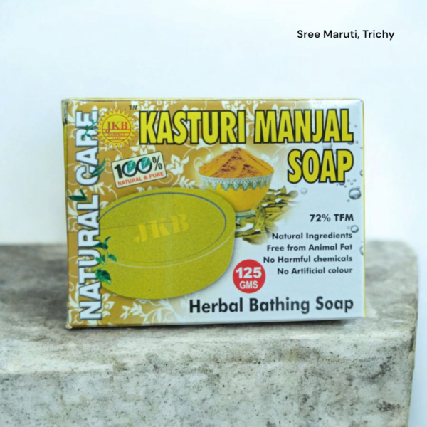 JKB Herbal Kasturi Manjal Soap – Wild Turmeric Herbal Soap for Acne and Radiant Skin