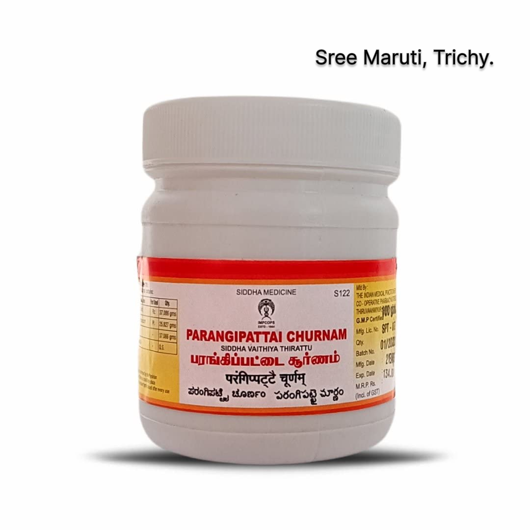 Parangipattai Churnam herbal powder for skin disease, blood purification, and venereal conditions.