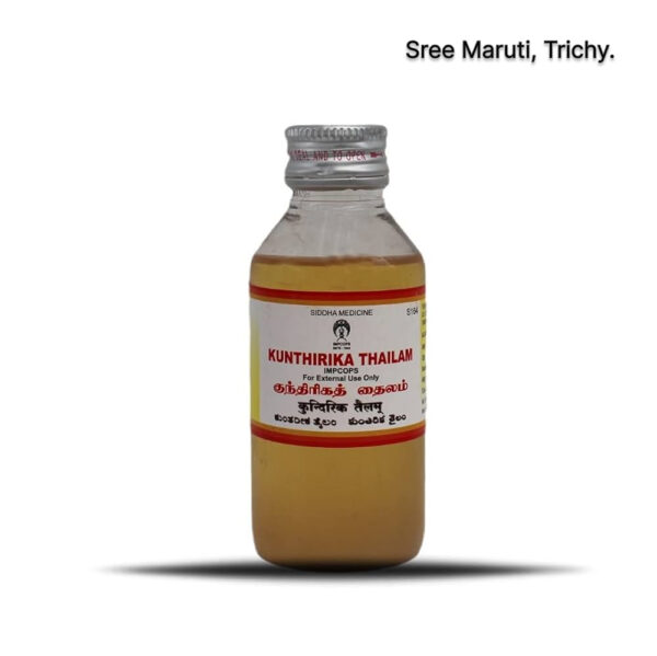 Kunthirika Thailam – Herbal Siddha oil for joint pain, muscle aches, and arthritis relief.