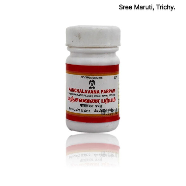 Pancha Lavana Parpam – Traditional Siddha medicine made from five salts for digestive relief and gas problems.