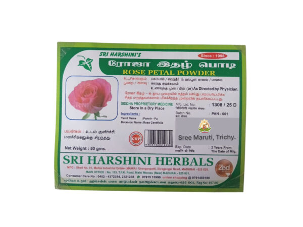 Herbal rose petal powder for body cooling and digestion