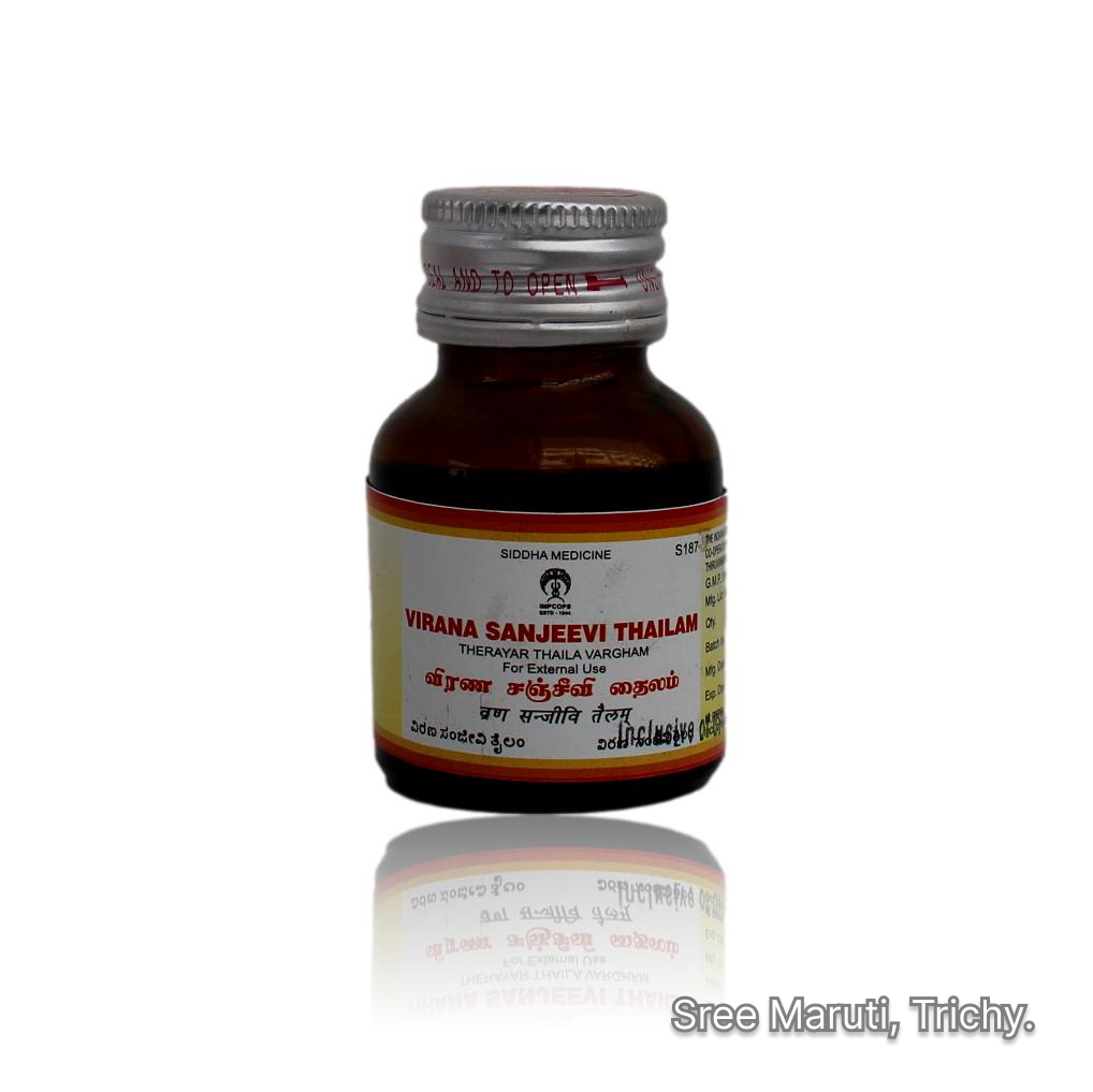 Virana Sanjeevi Thailam – Traditional Siddha oil for external wound healing.