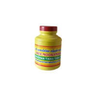 Chandhan Tikka Tablets with sandalwood and herbal background