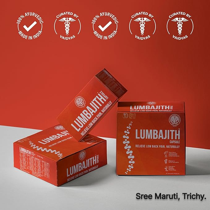Lumbajith Capsule pack with spinal pain relief illustration.v