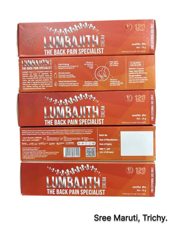 Lumbajith Cream – Ayurvedic external application for back pain and lumbar spondylosis relief.