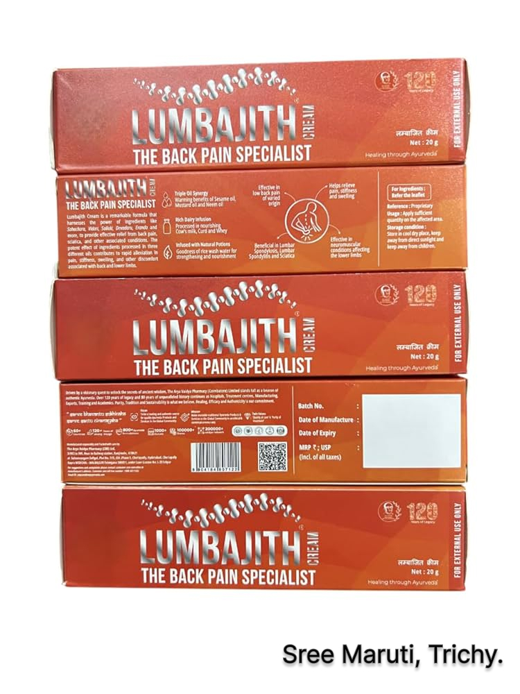 Lumbajith Cream – Ayurvedic external application for back pain and lumbar spondylosis relief.