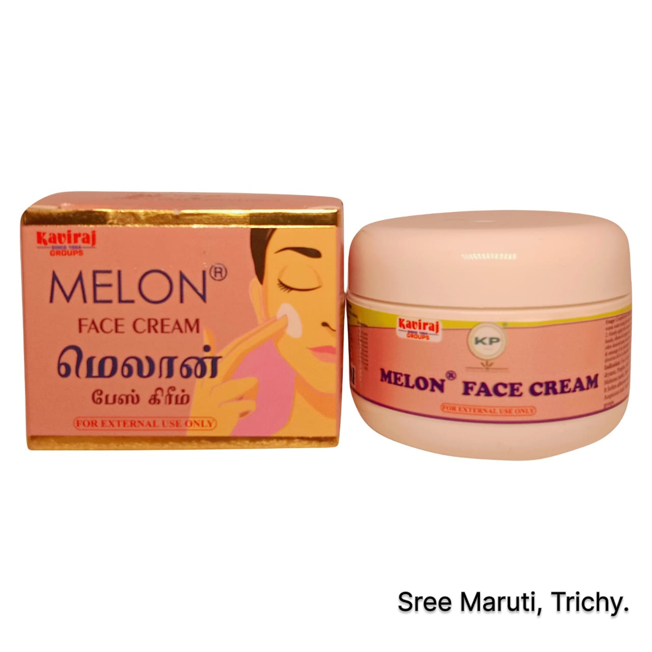 Melon Face Cream jar with melon slices – Herbal moisturizer for glowing skin