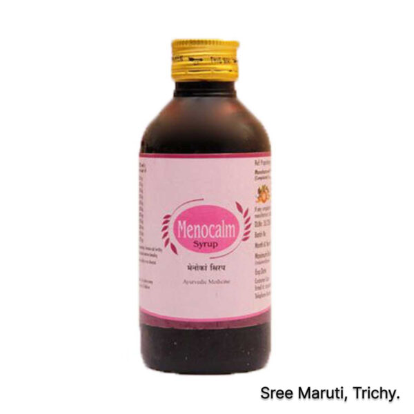 Menocalm Syrup – Natural Ayurvedic tonic for dysmenorrhoea, PMS, DUB, and female fertility.