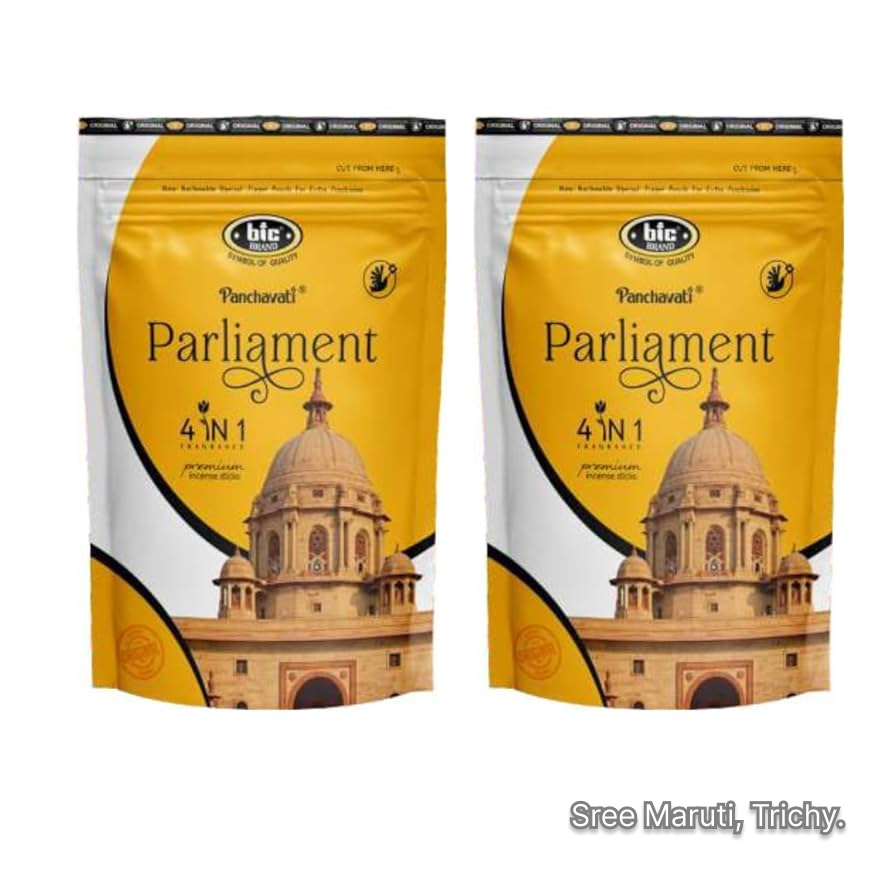 Panchavati Parliament 4 in 1 incense pack with incense sticks and burning aroma.