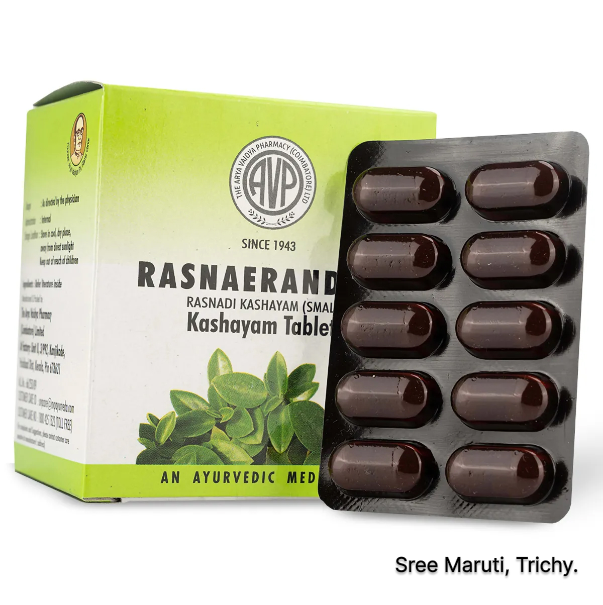 Rasnaerandadi Kashayam Tablets – Ayurvedic medicine from Ashtanga Hrudaya, useful for inflammatory arthritis, gout, and Vata disorders, made with Rasna, Eranda, Bala, and Sahachara.