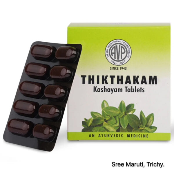 Ayurvedic formulation for skin diseases, ulcers, liver disorders, anemia, oedema, and pitta imbalances, enriched with Patola, Nimba, Katuka, and Darvi.
