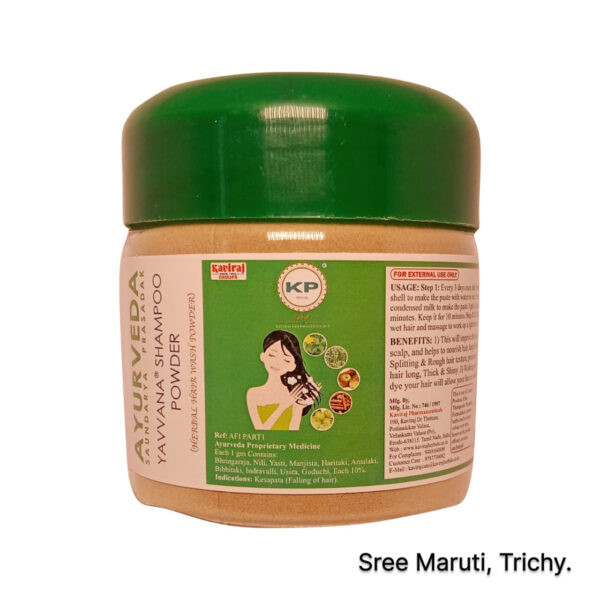 Ayurvedic Yavvana Shampoo Powder with natural herbs for hair cleansing and nourishment