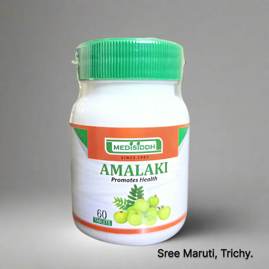 Amalaki herbal tablets with Indian gooseberries for immunity and cooling.