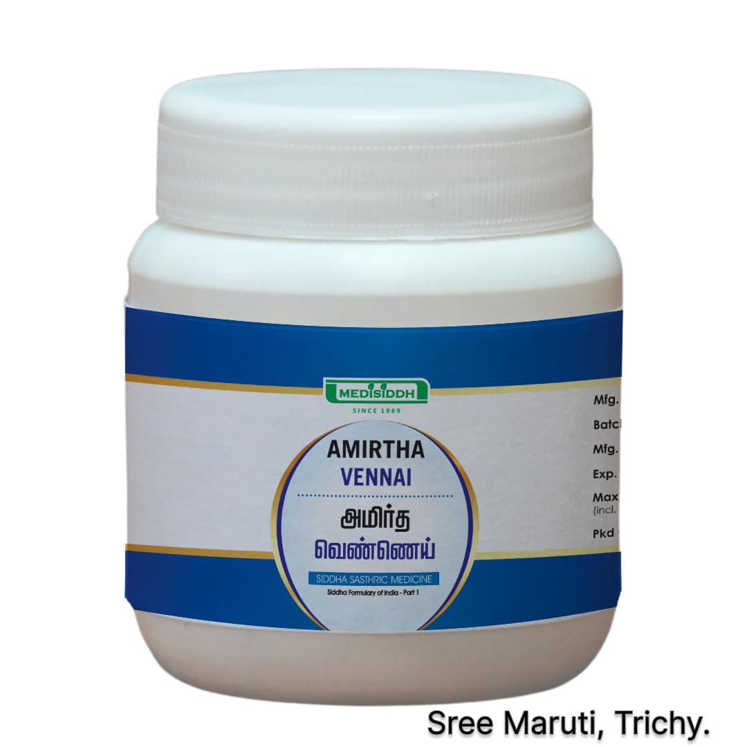 Amirtha Vennai ointment for treating ulcers, wounds, and skin infections.