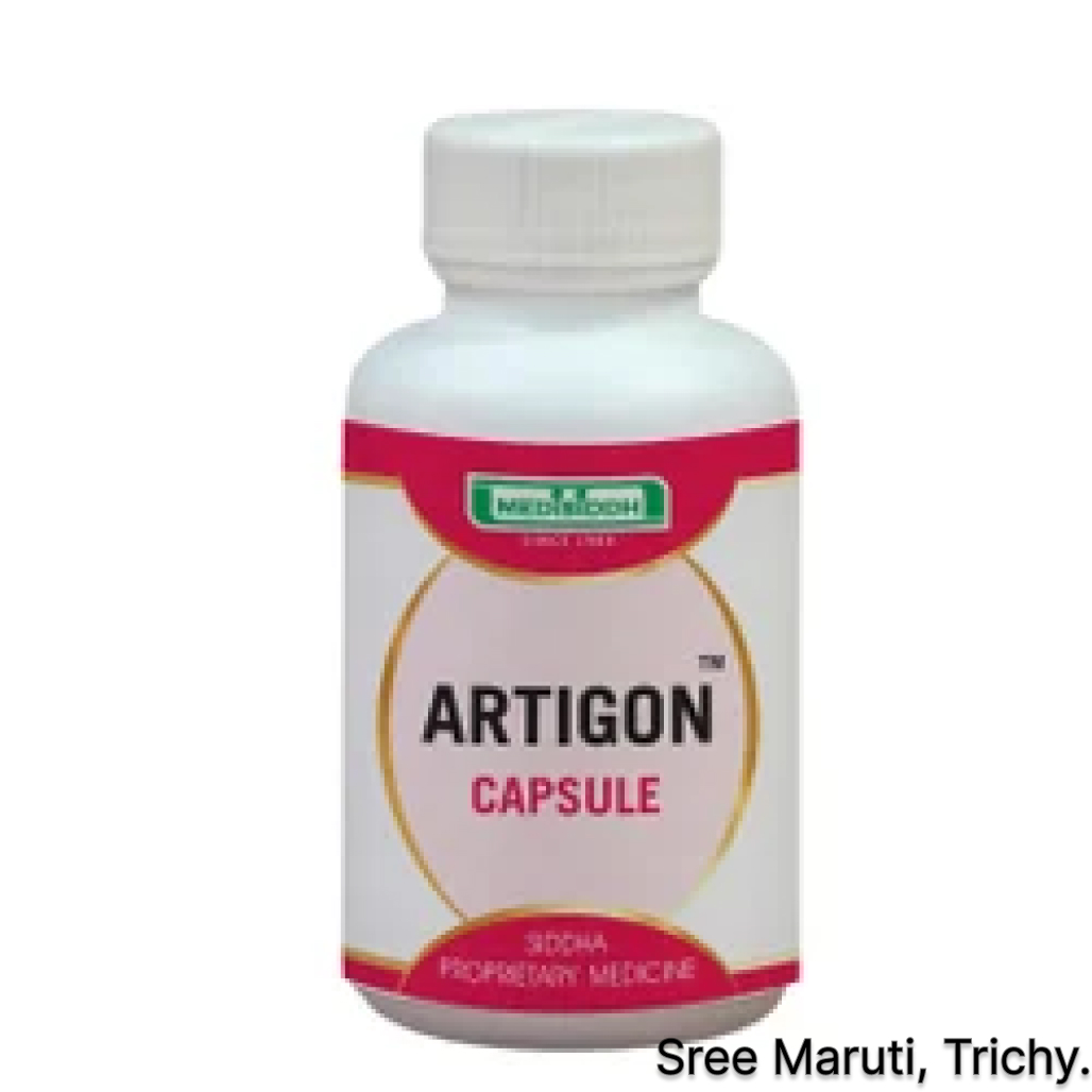 Artigon Capsule pack with herbs and joint pain relief illustration