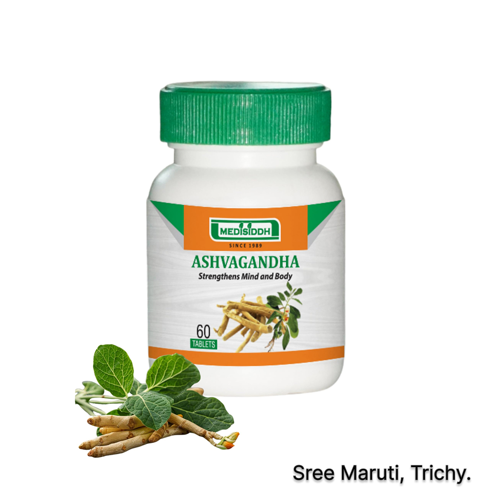Herbal Ashvagandha tablets for stamina, immunity, and reproductive health.