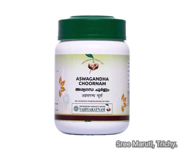Ashwagandha Choornam Ayurvedic herbal powder for stress, vitality, immunity, sleep, and reproductive health.