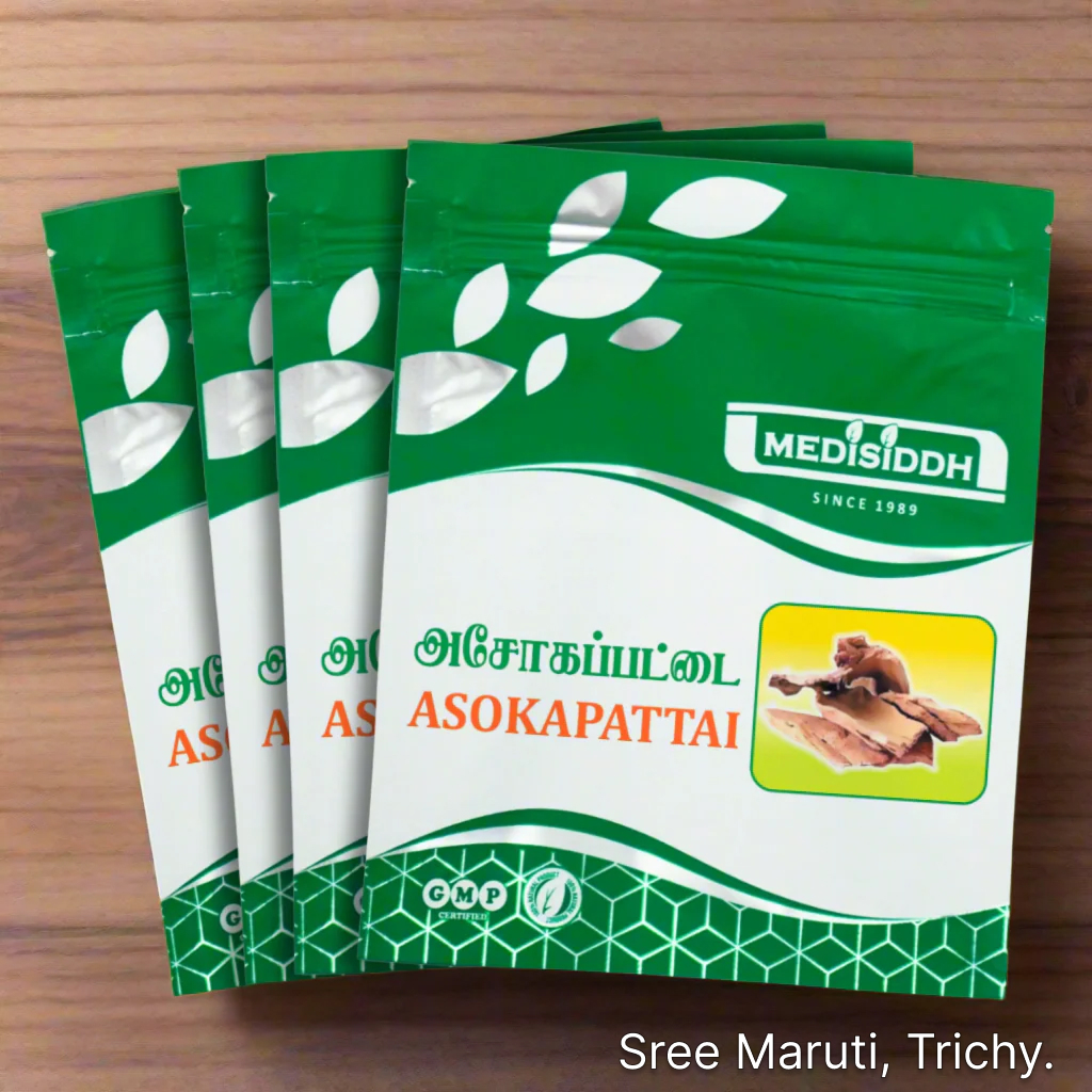 Asokapattai Chooranam herbal powder with Ashoka bark for women’s health and blood purification