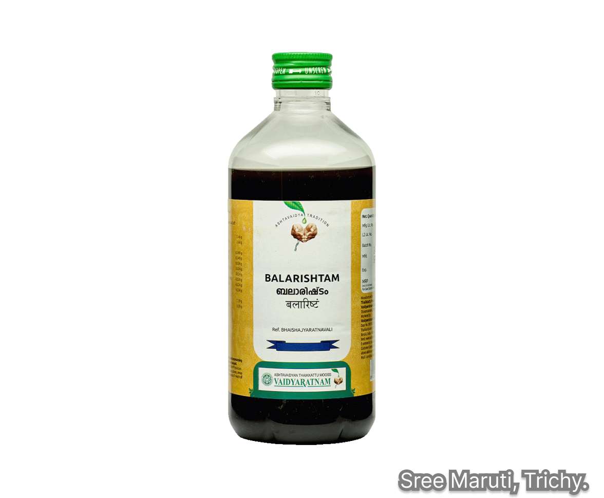 Balarishtam Ayurvedic tonic with Bala herb – for strength, immunity, and post-illness recovery.