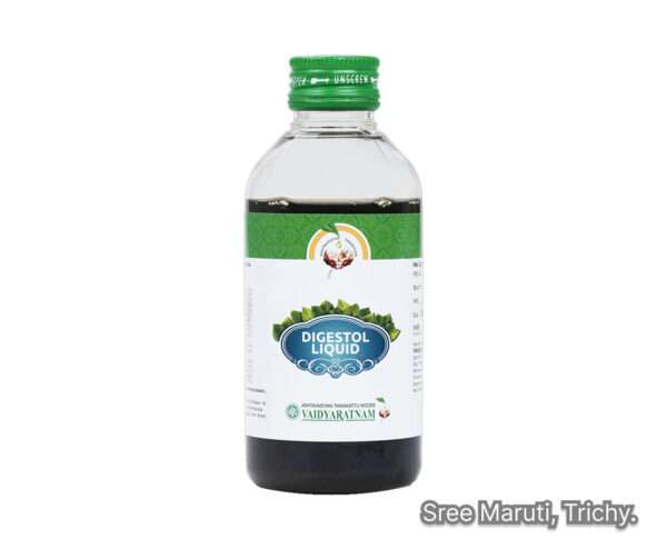 Digestol Liquid bottle with herbal digestive syrup packaging for acidity, gas, and indigestion relief.