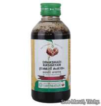 Drakshadi Kashayam Ayurvedic decoction for digestion, constipation, anemia, and liver support.