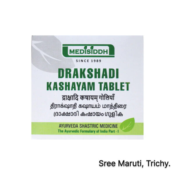 Drakshadi Kashayam Tablets – Natural Ayurvedic medicine for fever, jaundice, bleeding disorders, and liver support.