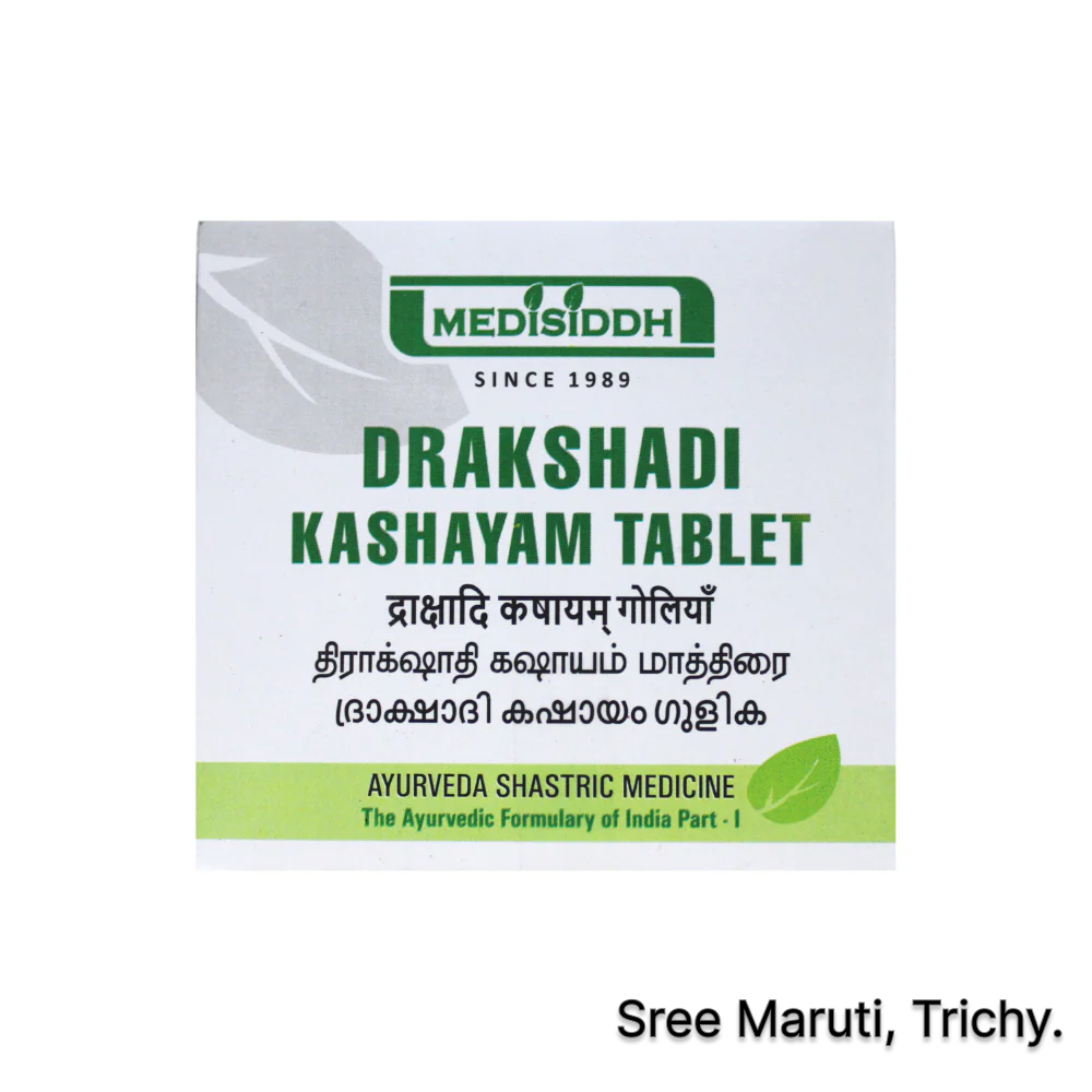 Drakshadi Kashayam Tablets – Natural Ayurvedic medicine for fever, jaundice, bleeding disorders, and liver support.