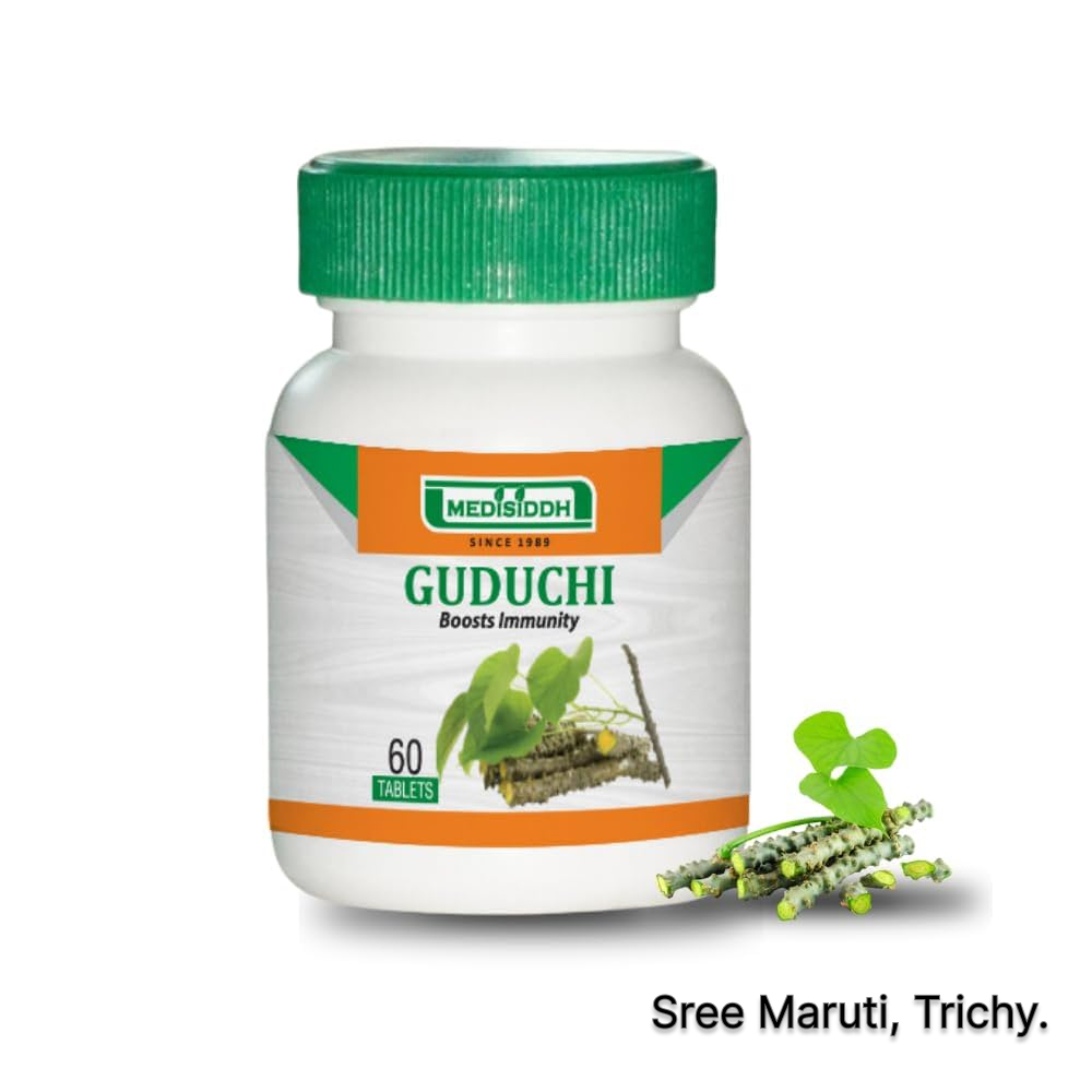 Herbal Guduchi tablets with Giloy stems for immunity, anemia, and blood sugar balance.