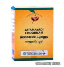 Jatamayadi Choornam with Jatamansi and Manjishtha herbs – Ayurvedic powder for skin health and wound repair.
