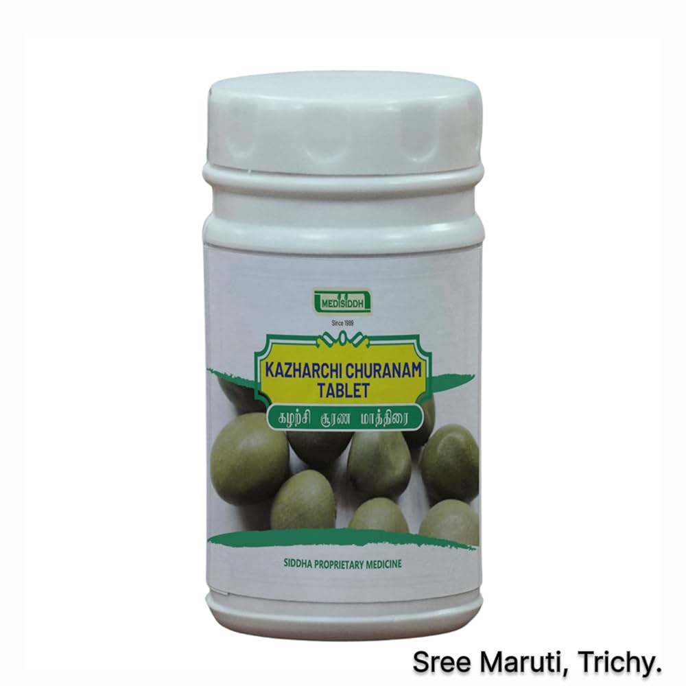 Kazharchi Chooranam Mathirai tablets for fertility, menstrual regulation, and uterine cleansin