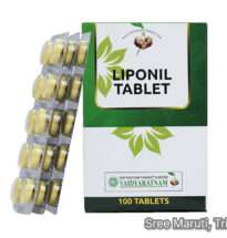 Liponil Ayurvedic tablets for cholesterol control, weight management, and cardiovascular health.