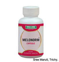 Melonorm Capsule pack with skin care and pigmentation balance illustration