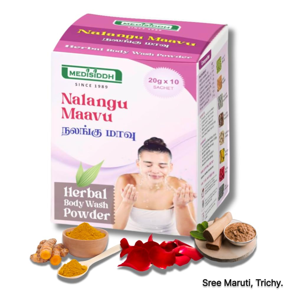 Nalangu Mavu herbal bath powder with natural ingredients for skin care and acne prevention