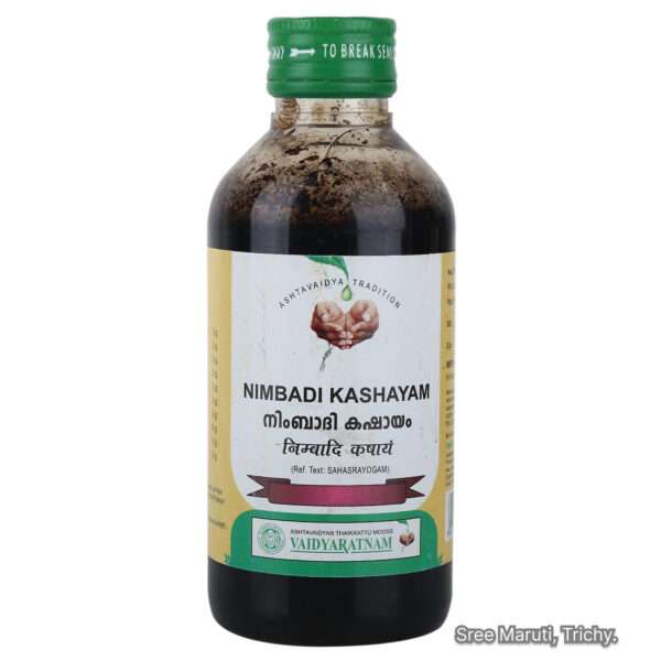 Nimbadi Kashayam with Neem leaves – for eczema, psoriasis, itching, and detoxification.