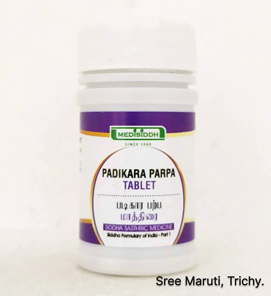 Padigara Parpam Tablet for genitourinary and urinary tract disorder treatment.