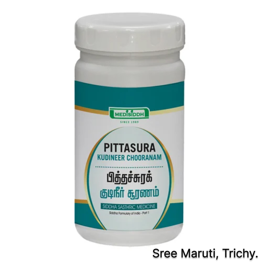 Pittasura Kudineer Chooranam powder with traditional herbs for fever and immunity care