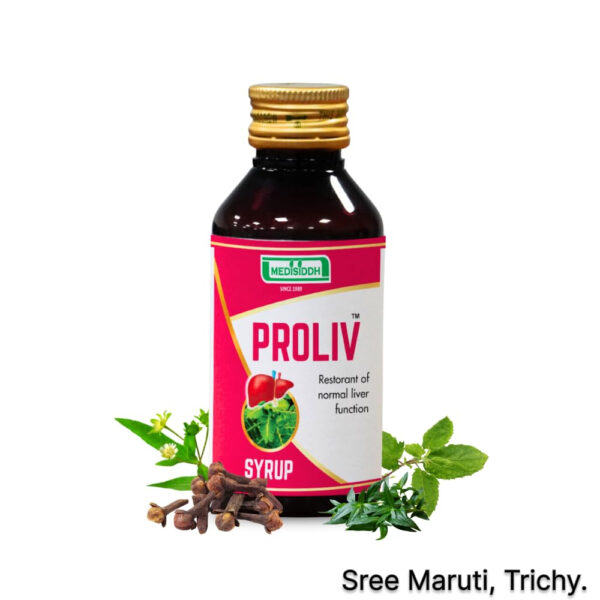 Proliv Syrup bottle with herbs for appetite improvement and liver health.