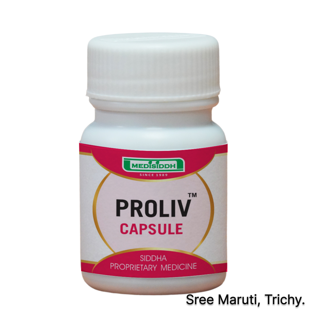 Proliv Capsule pack with herbal background and liver health concept
