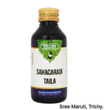 Sahacaradi Thailam Ayurvedic herbal oil for muscle and joint health.
