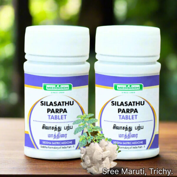 Silasathu Parpam Tablet for burning micturition and urinary tract infections.