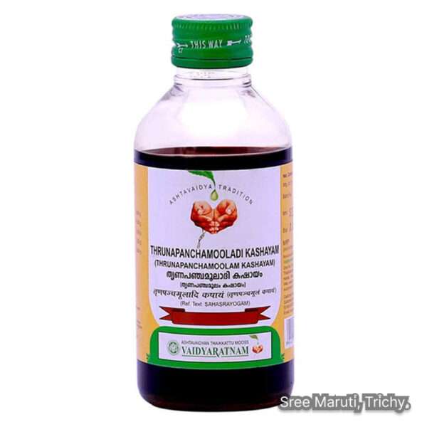 Thrunapanchamooladi Kashayam herbal Ayurvedic decoction for UTI, kidney stones, and urinary tract health.