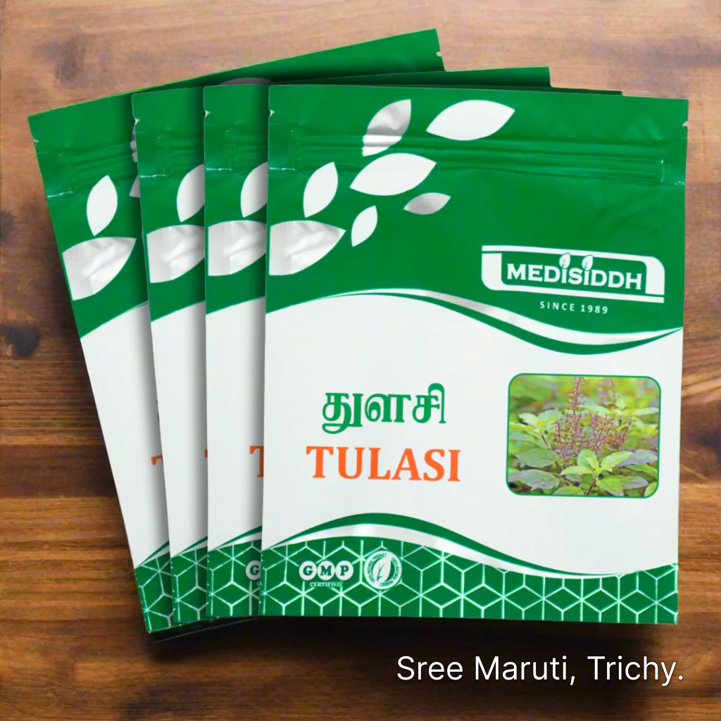 Tulasi Chooranam herbal powder with fresh holy basil leaves for cough and immunity