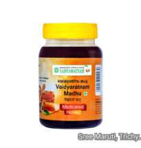 Vaidyaratnam Madhu pure Ayurvedic honey for health, digestion, cough relief, and natural energy.