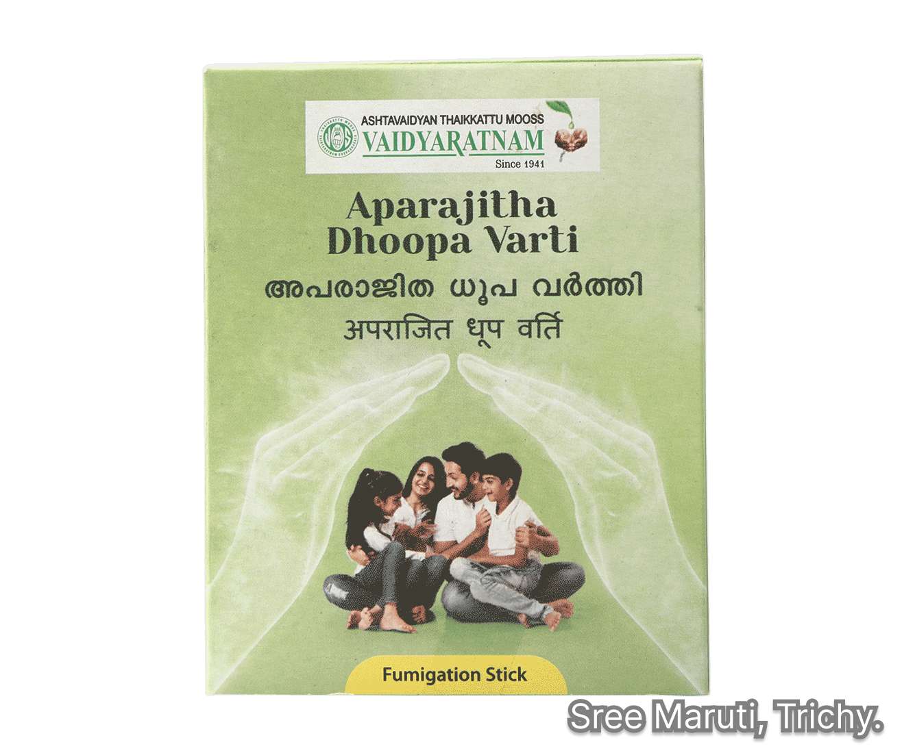 Aparajitha Dhoopa Varthi Ayurvedic herbal dhoop stick for air purification and infection control.
