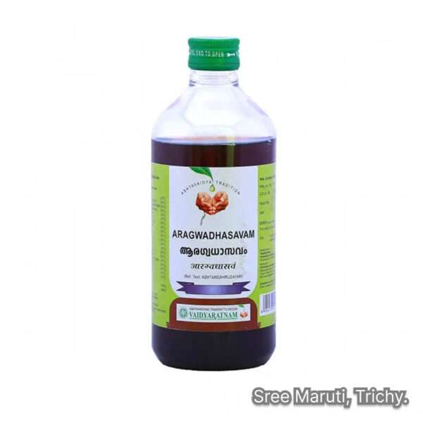 Aragwadhasavam Ayurvedic Asava for blood purification, skin disease relief, and liver detoxification.
