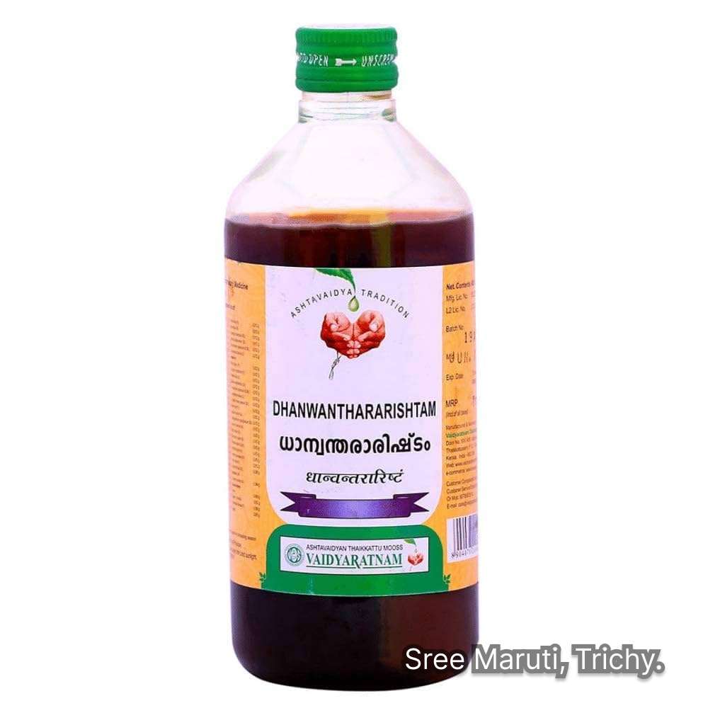 Dhanwanthararishtam Ayurvedic tonic for nerves, joints, and postpartum recovery.