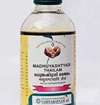Madhuyashtyadi Thailam Ayurvedic oil for healing burns, wounds, eczema, and skin inflammation.