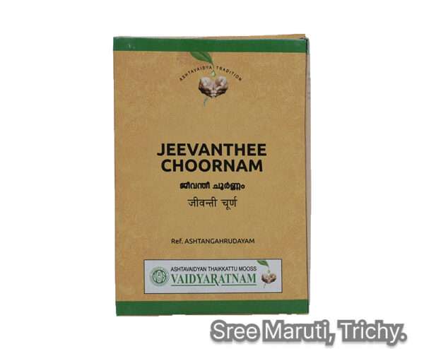 Jeevanthee Choornam Ayurvedic herbal powder for urinary, reproductive, and respiratory health.”